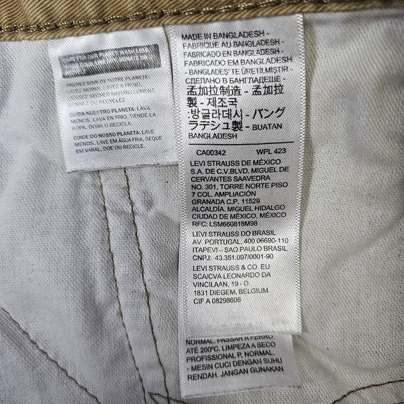 Levi's 514 Straight Fit Jeans Men's 38x31* Khaki Tan Cotton Twill Pants Mid Rise - Picture 7 of 9